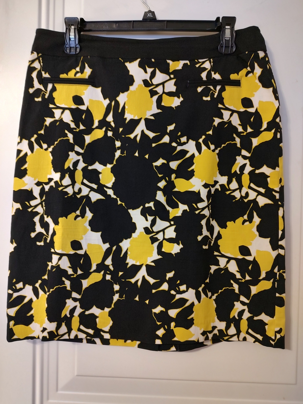 Black and Yellow Floral Pencil Skirt - Women's